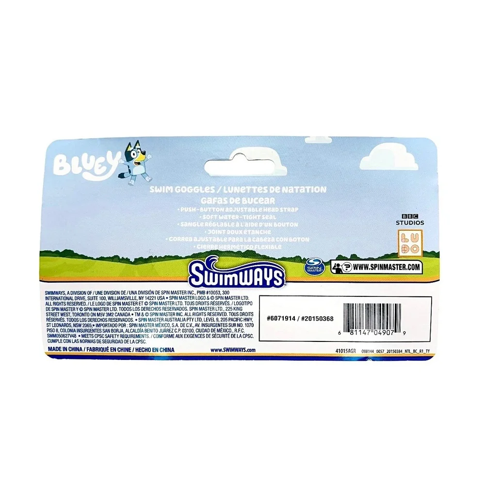 NEW‎ Bluey Swimways Swim Goggles Kids Blue Swim Goggles Ages 3+